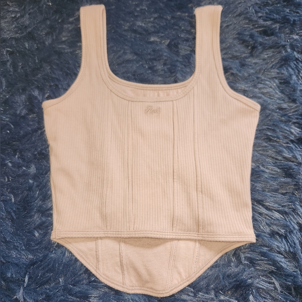 NWT VS PINK Iced coffee cotton corset tank top size small DD - Picture 4 of 7